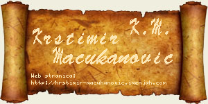 Krstimir Mačukanović vizit kartica
